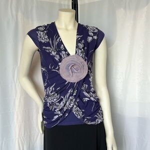 NWT Anthropologie Deletta Midnight Rose Top